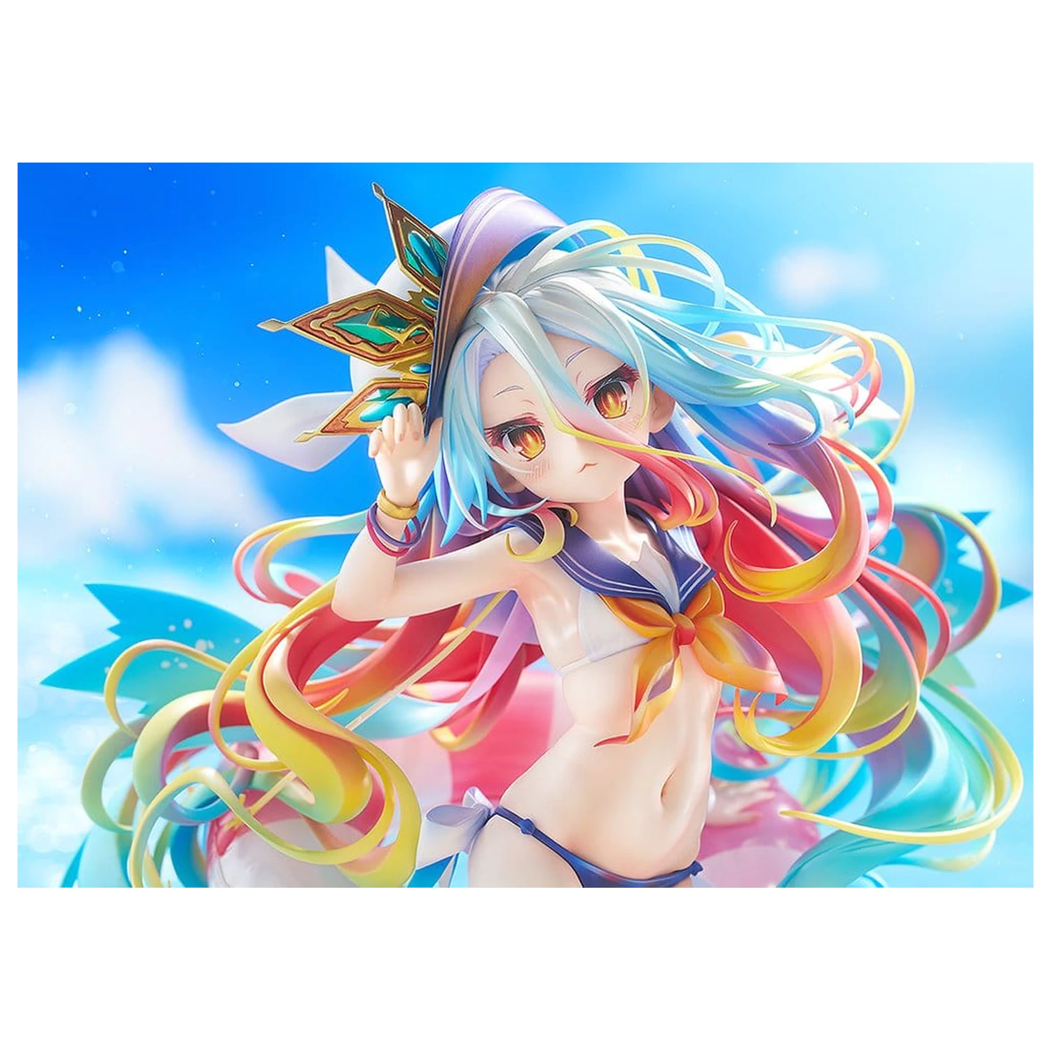 No Game No Life 1/7 Shiro: Sailor-Style Swimsuit Ver. szobor figura 24 cm         termékfotó