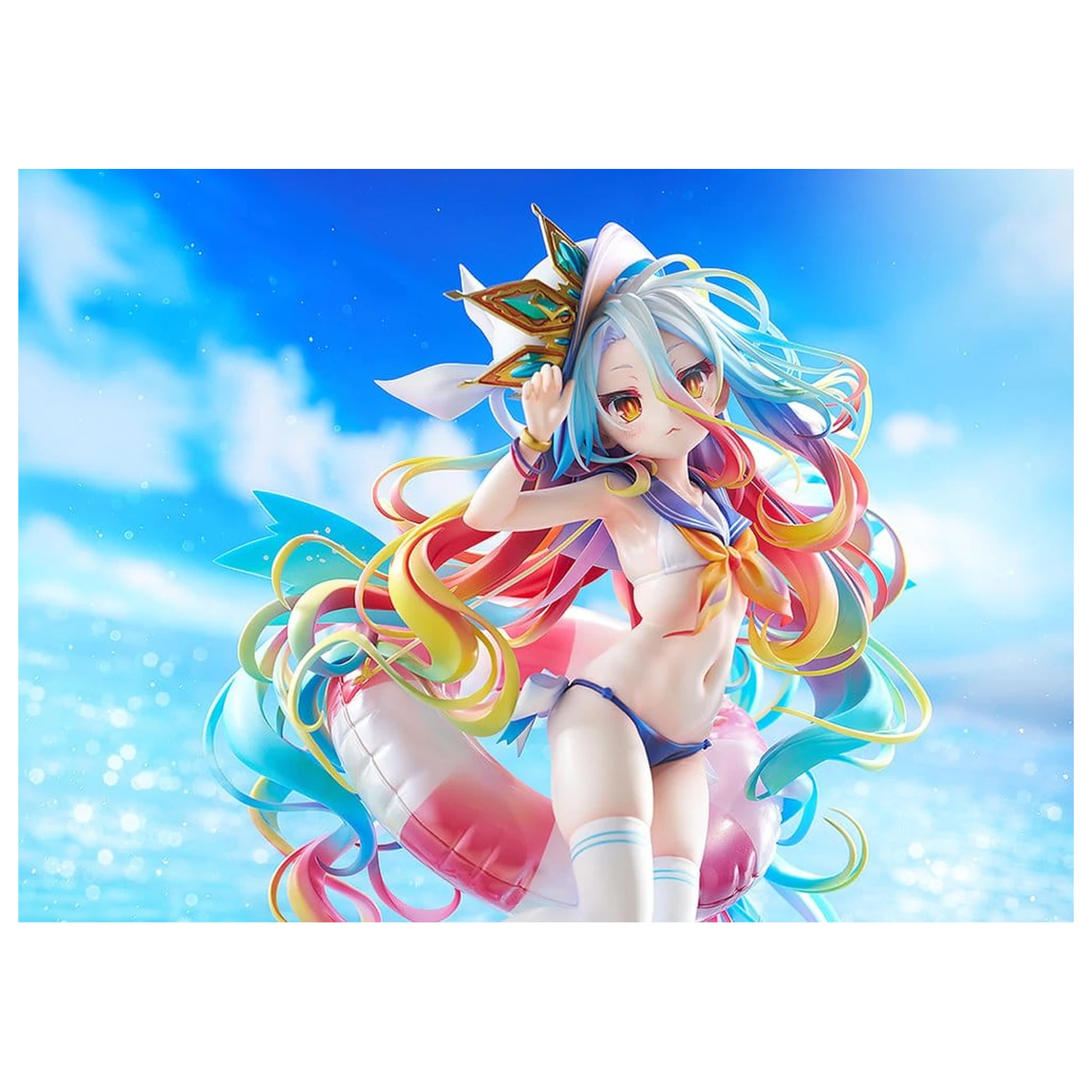 No Game No Life 1/7 Shiro: Sailor-Style Swimsuit Ver. szobor figura 24 cm         termékfotó