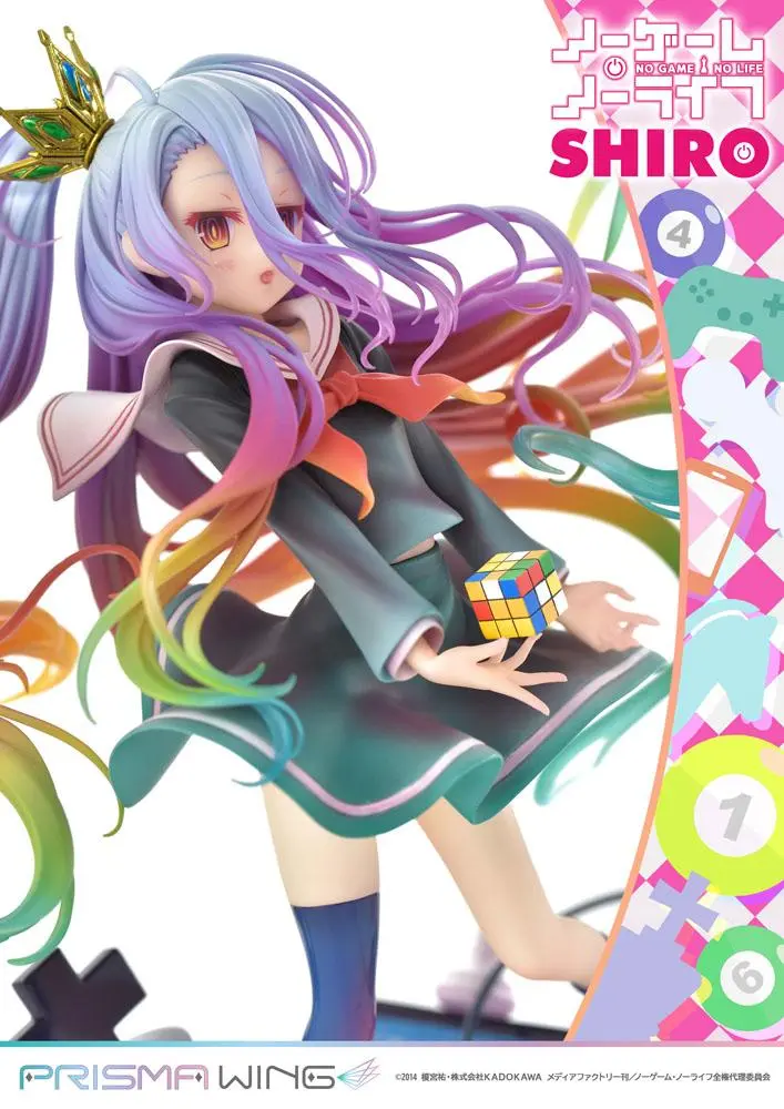 No Game No Life Prisma Wing 1/7 Shiro PVC szobor figura 27 cm termékfotó