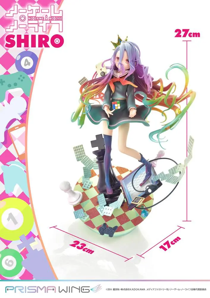 No Game No Life Prisma Wing 1/7 Shiro PVC szobor figura 27 cm termékfotó