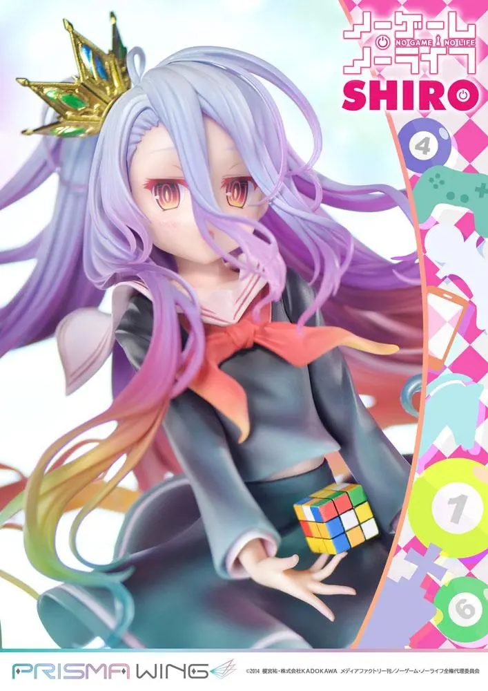 No Game No Life Prisma Wing 1/7 Shiro PVC szobor figura 27 cm termékfotó