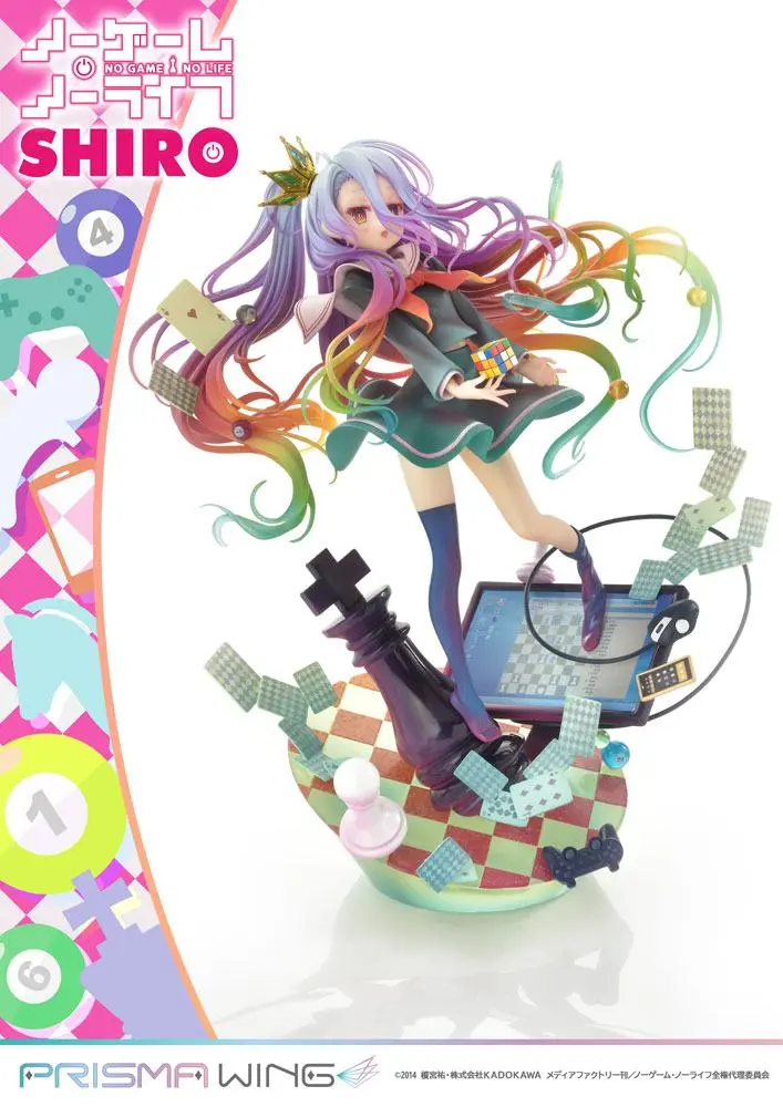 No Game No Life Prisma Wing 1/7 Shiro PVC szobor figura 27 cm termékfotó