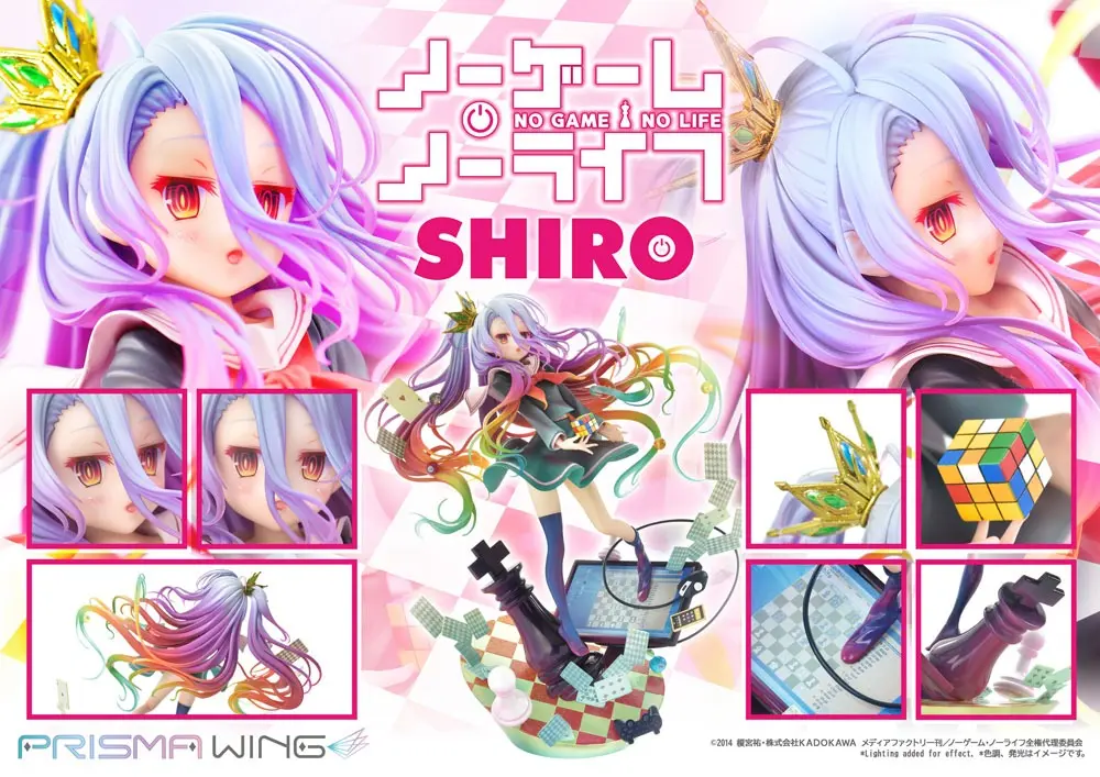 No Game No Life Prisma Wing 1/7 Shiro PVC szobor figura 27 cm termékfotó