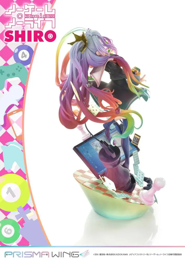 No Game No Life Prisma Wing 1/7 Shiro PVC szobor figura 27 cm termékfotó