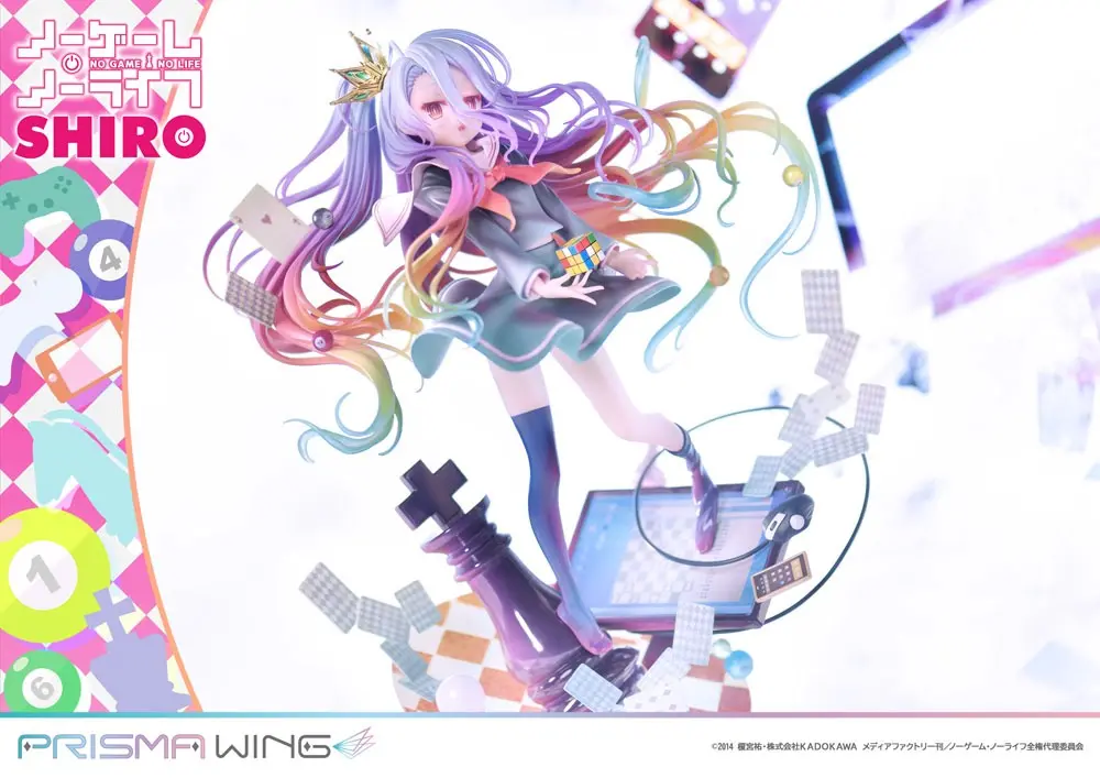 No Game No Life Prisma Wing 1/7 Shiro PVC szobor figura 27 cm termékfotó