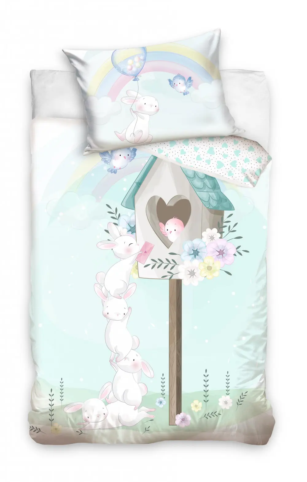 Nyuszi gyerek ágyneműhuzat 90x120 cm, 40×60 cm termékfotó