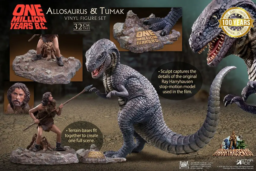 One Million Years B.C. Allosaurus &amp; Tumak Soft Vinyl szobor figura termékfotó
