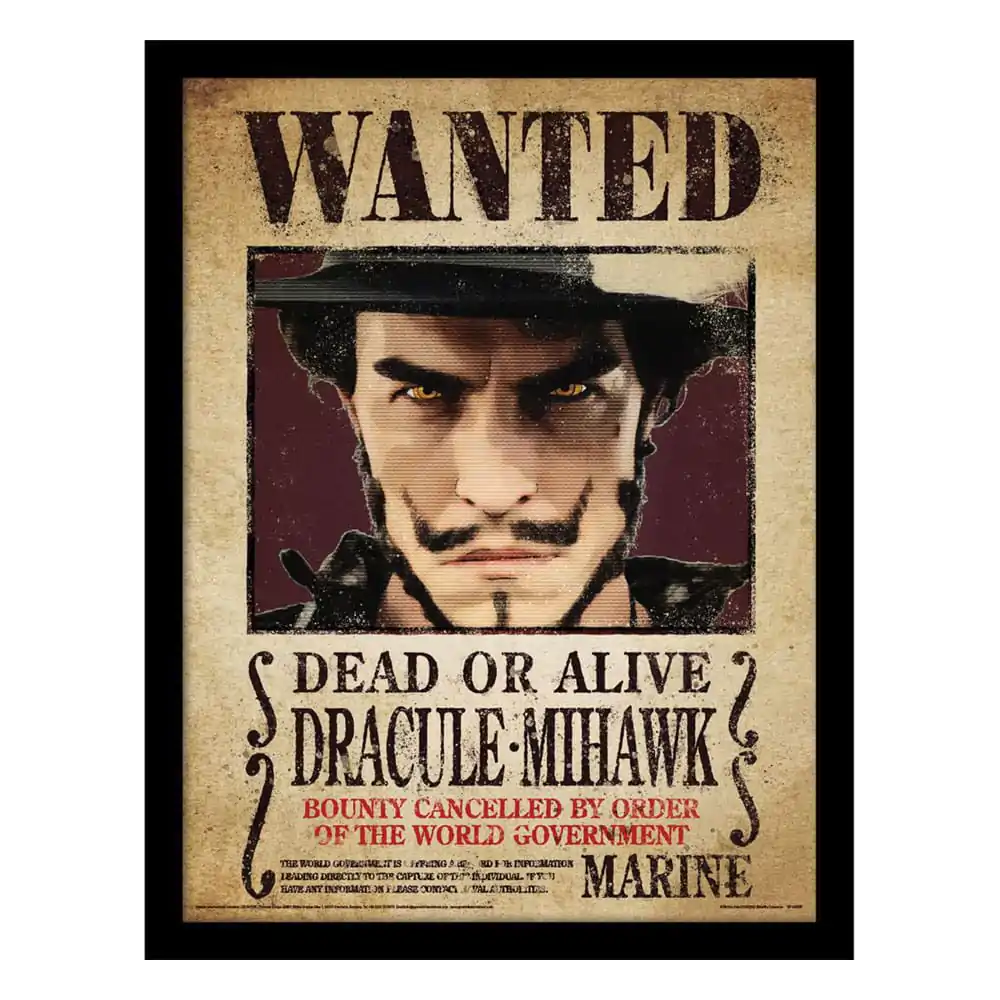 One Piece Collector Print Mihawk Wanted keretezett poszter termékfotó