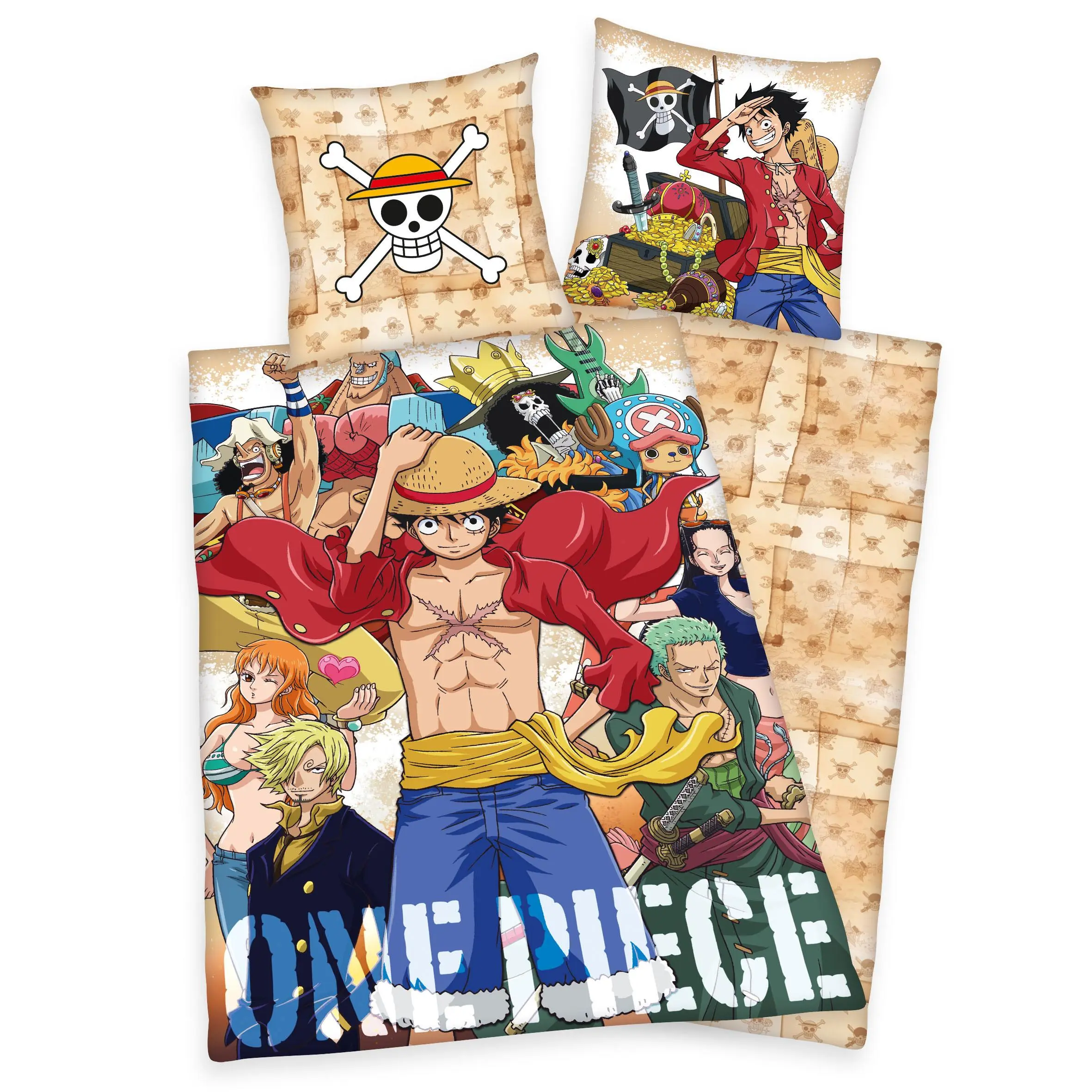 One Piece Crew ágyneműhuzat egyszmélyes ágyra 135 x 200 cm / 80 x 80 cm termékfotó