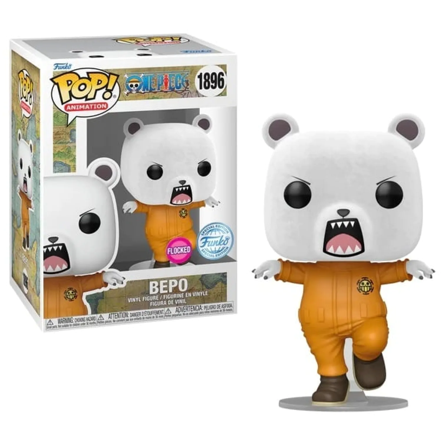 One Piece Funko POP! Animation Vinyl figura Bepo (Flocked) Exkluzív 9 cm termékfotó
