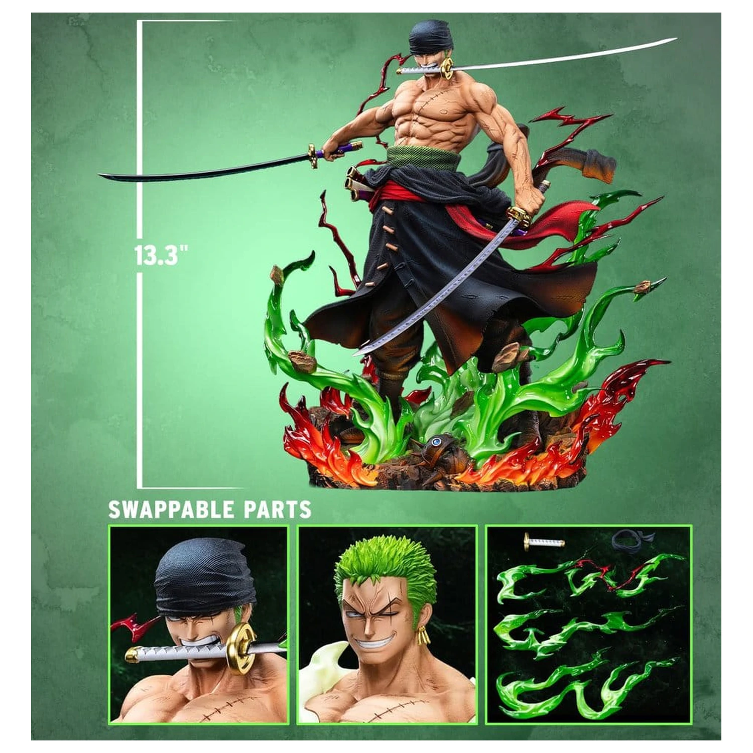 One Piece Legendary Straw Hat Crew Series Roronoa Zoro ( Version) szobor figura 34 cm termékfotó