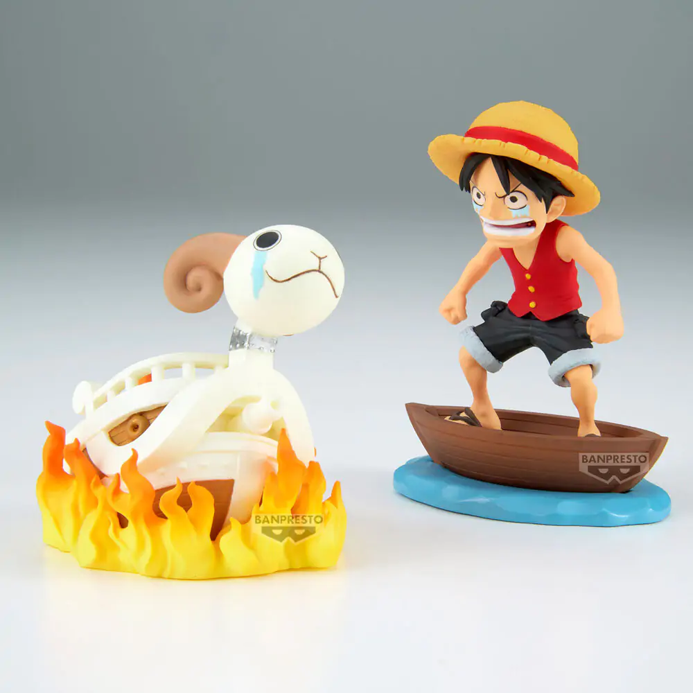 One Piece Luffy & Going Merry Log Stories figura 8cm termékfotó