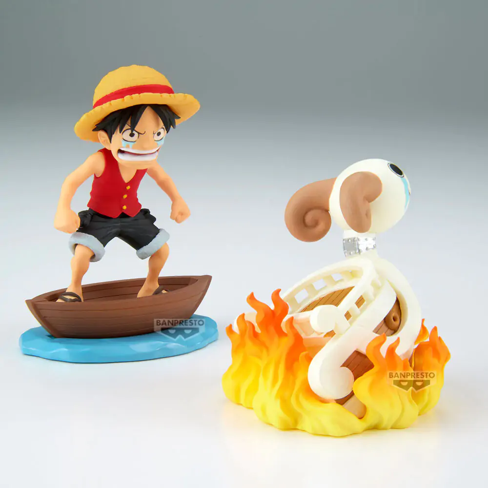 One Piece Luffy & Going Merry Log Stories figura 8cm termékfotó