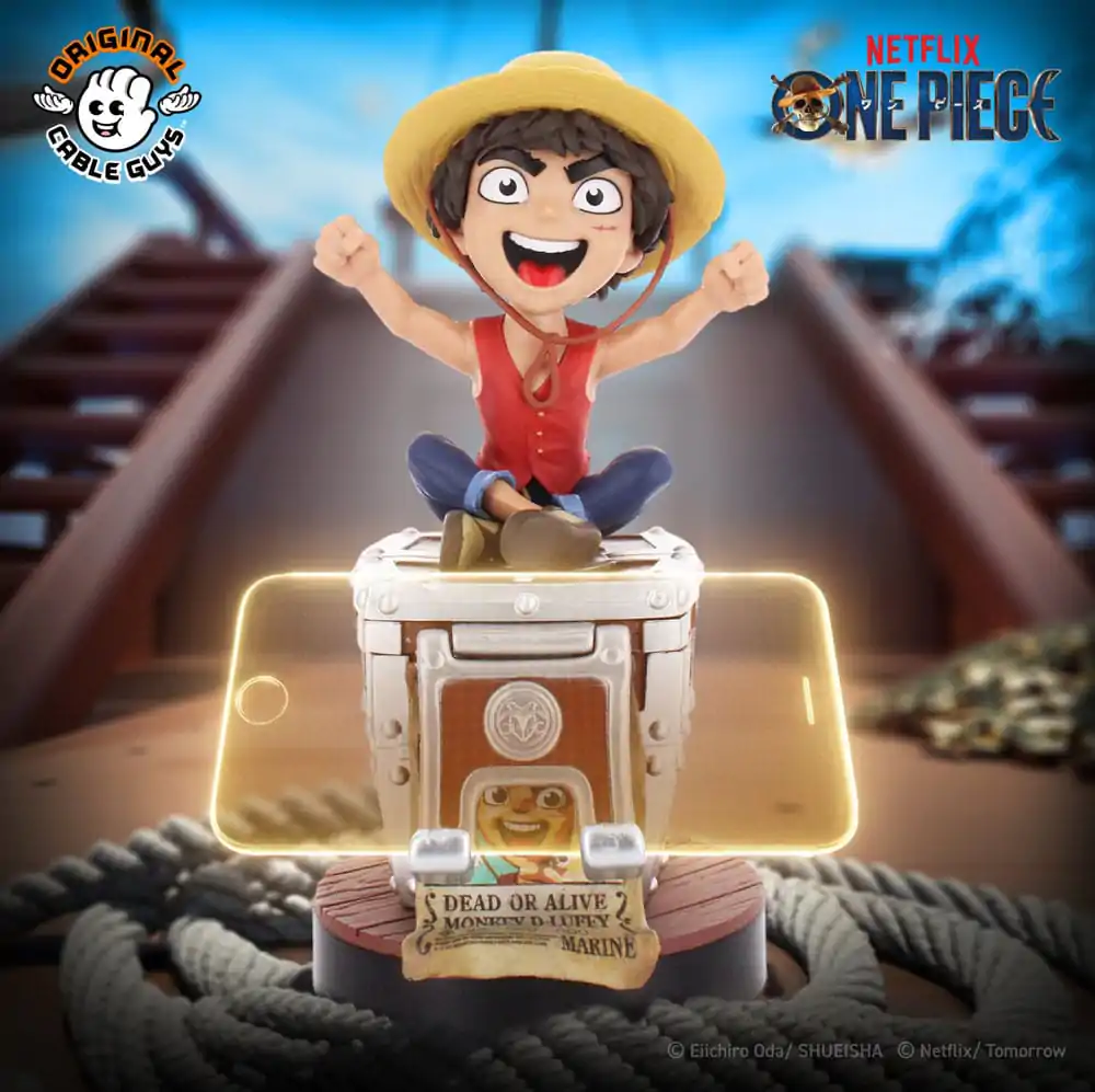 One Piece Controller/Telefonhalter Cable Guy Figur Monkey D. Ruffy Wanted Poster 21 cm termékfotó