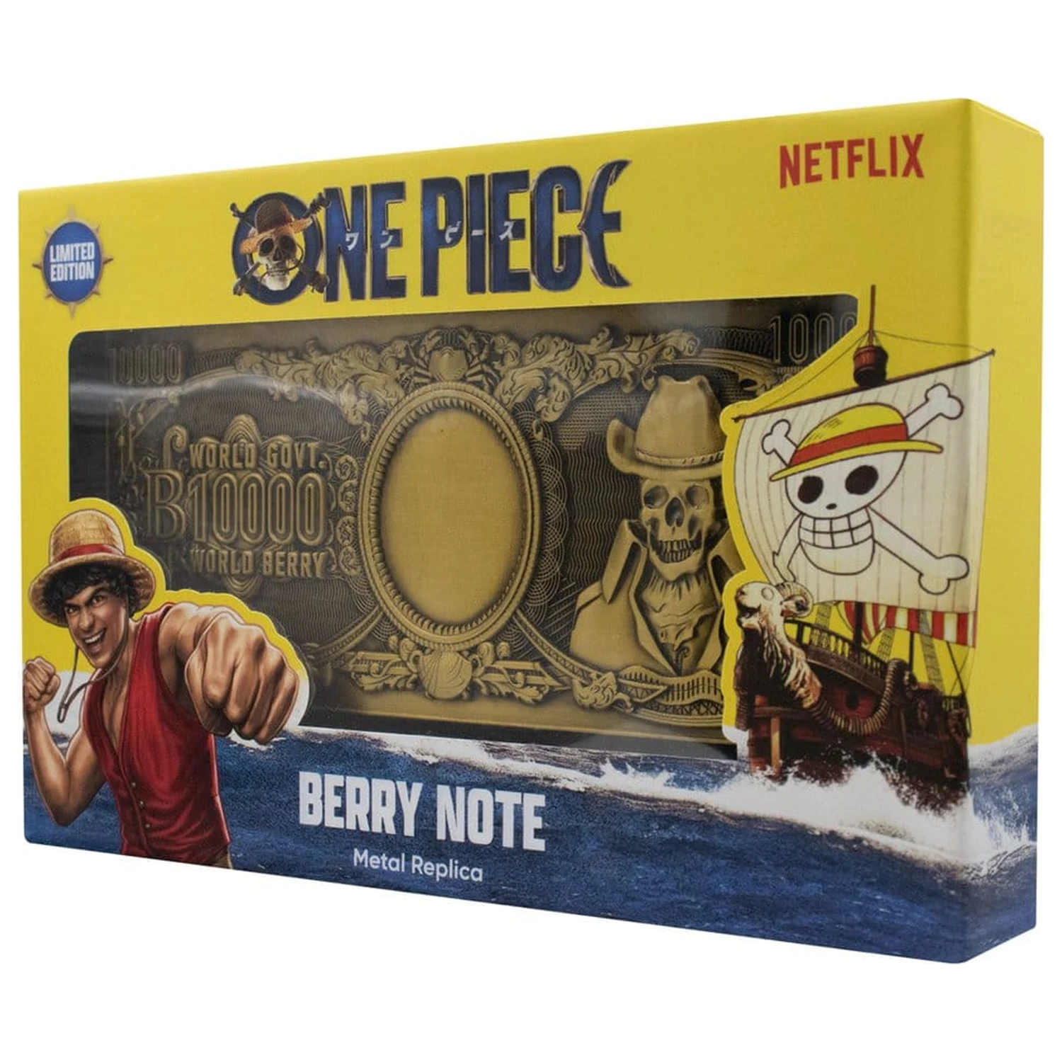 One Piece replika 10,000 World Berry Metal Banknote 6 x 15 cm termékfotó