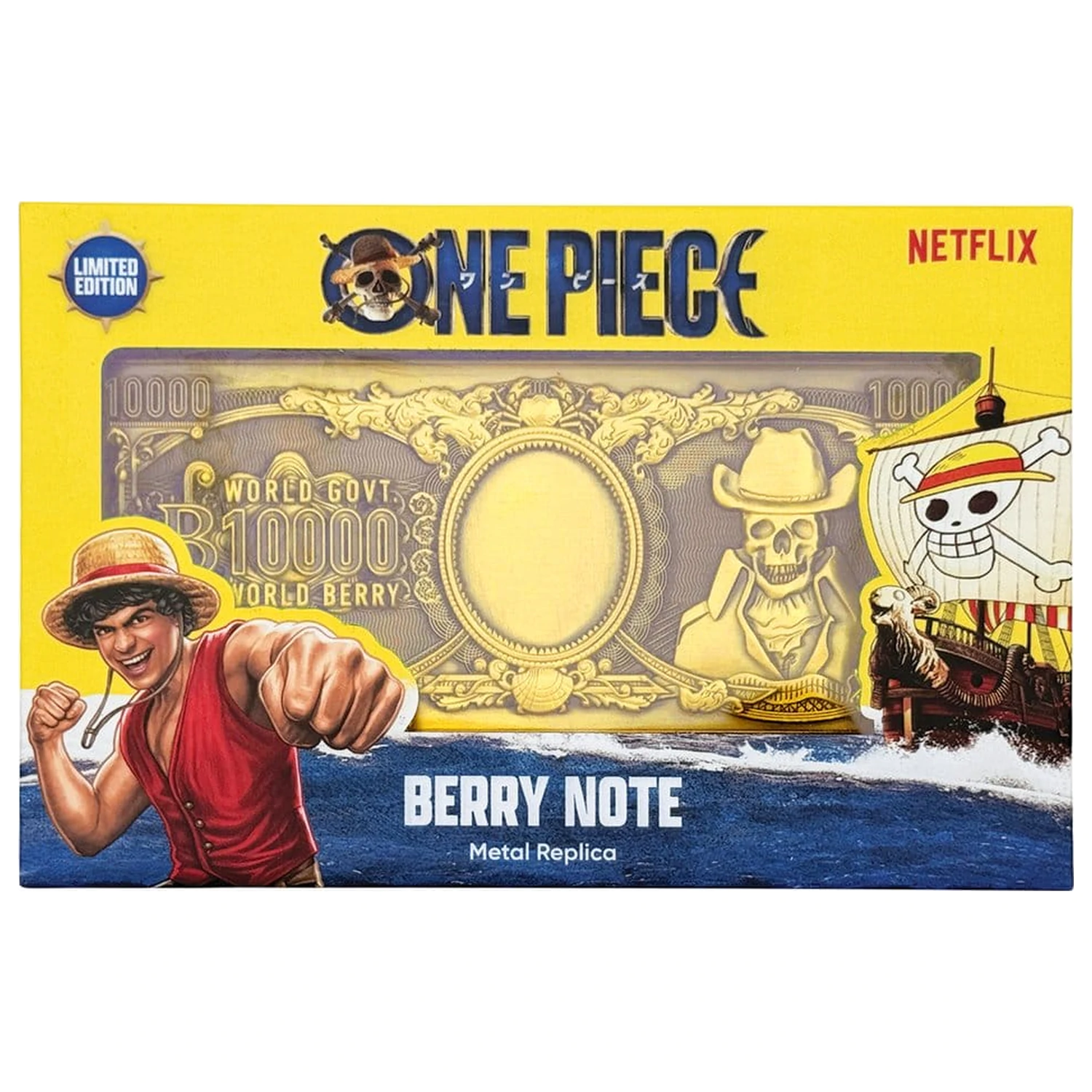 One Piece replika 10,000 World Berry Metal Banknote 6 x 15 cm termékfotó