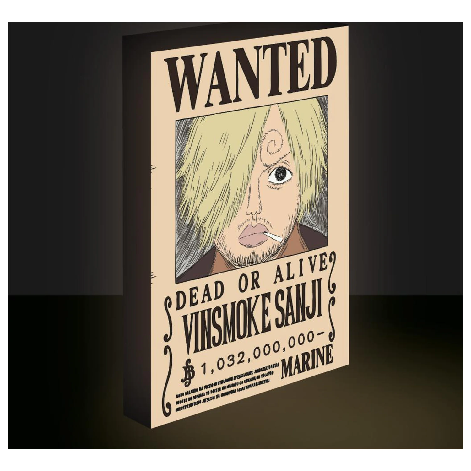 One Piece Sanji Wanted megvilágított poszter 40x30 cm termékfotó