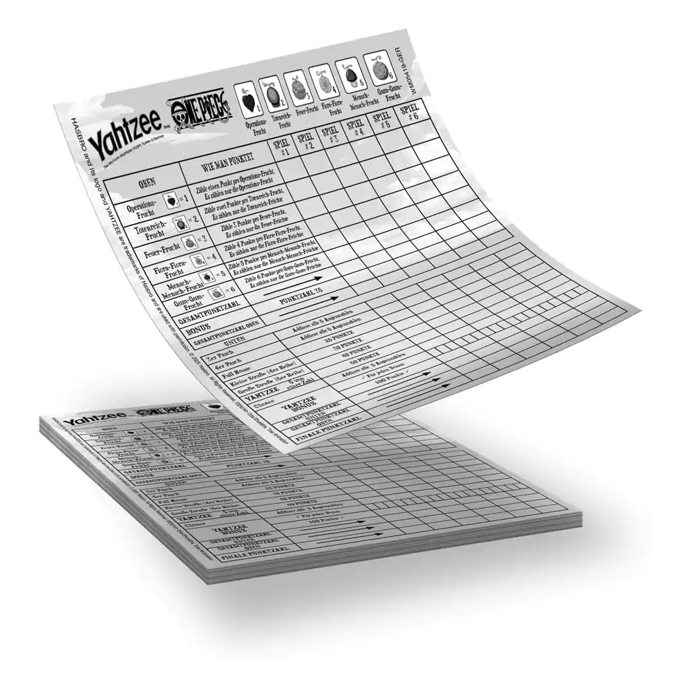 One Piece Yahtzee német nyelvű termékfotó