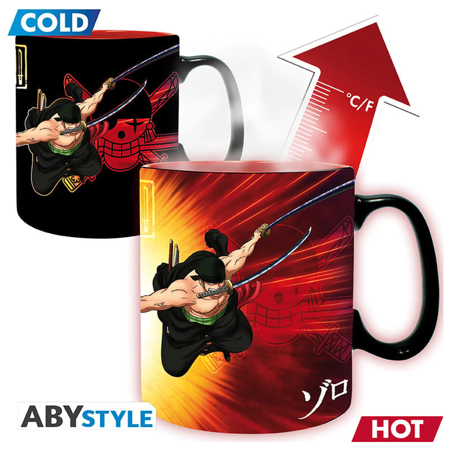 One Piece Zoro & Sanji hőre változó bögre 460ml termékfotó