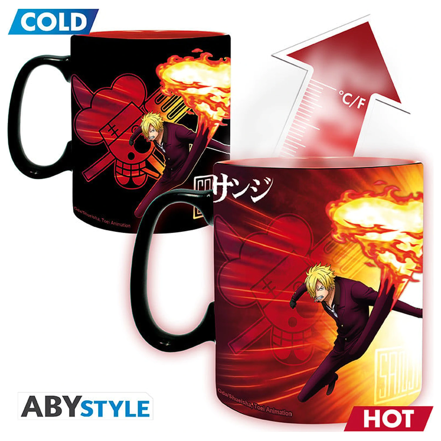 One Piece Zoro & Sanji hőre változó bögre 460ml termékfotó