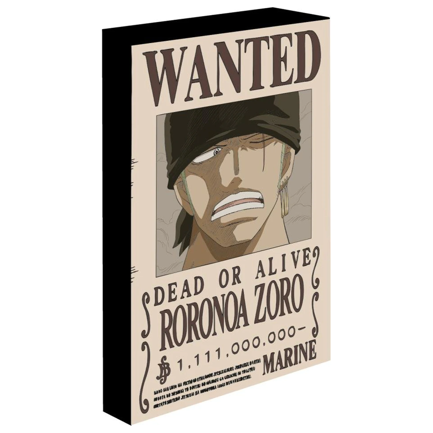 One Piece Zoro Wanted megvilágított poszter 40x30 cm termékfotó