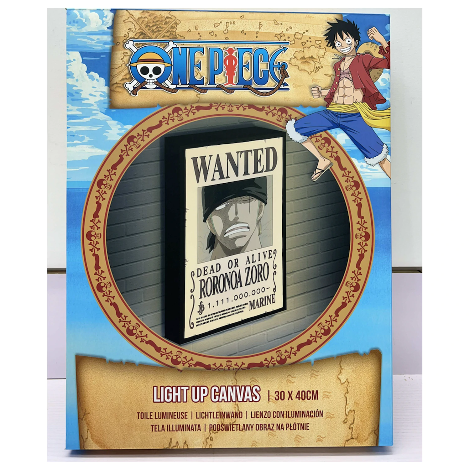 One Piece Zoro Wanted megvilágított poszter 40x30 cm termékfotó