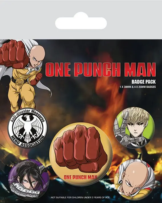 One Punch Man Destructive kitűző csomag (5 darab) termékfotó