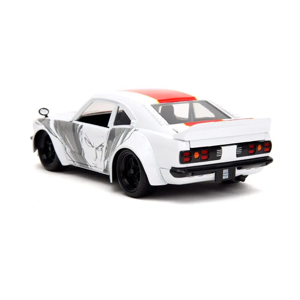 One Punch Man Hollywood Rides Diecast Model 1/24 1974 Mazda RX-3 és One Punch Man figura termékfotó