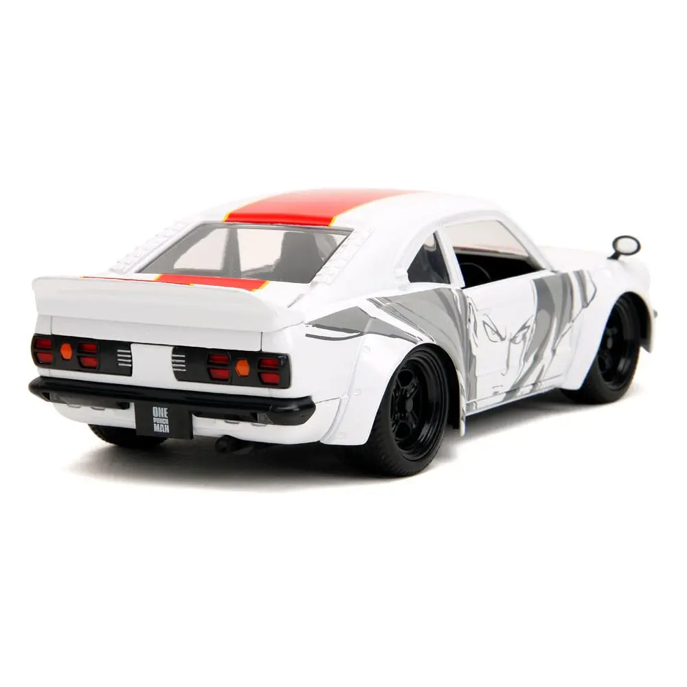 One Punch Man Hollywood Rides Diecast Model 1/24 1974 Mazda RX-3 és One Punch Man figura termékfotó