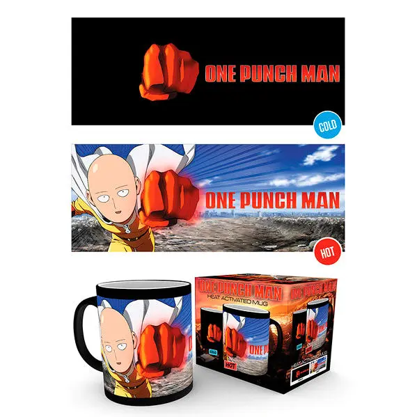 One Punch Man Saitama hőre változó bögre termékfotó