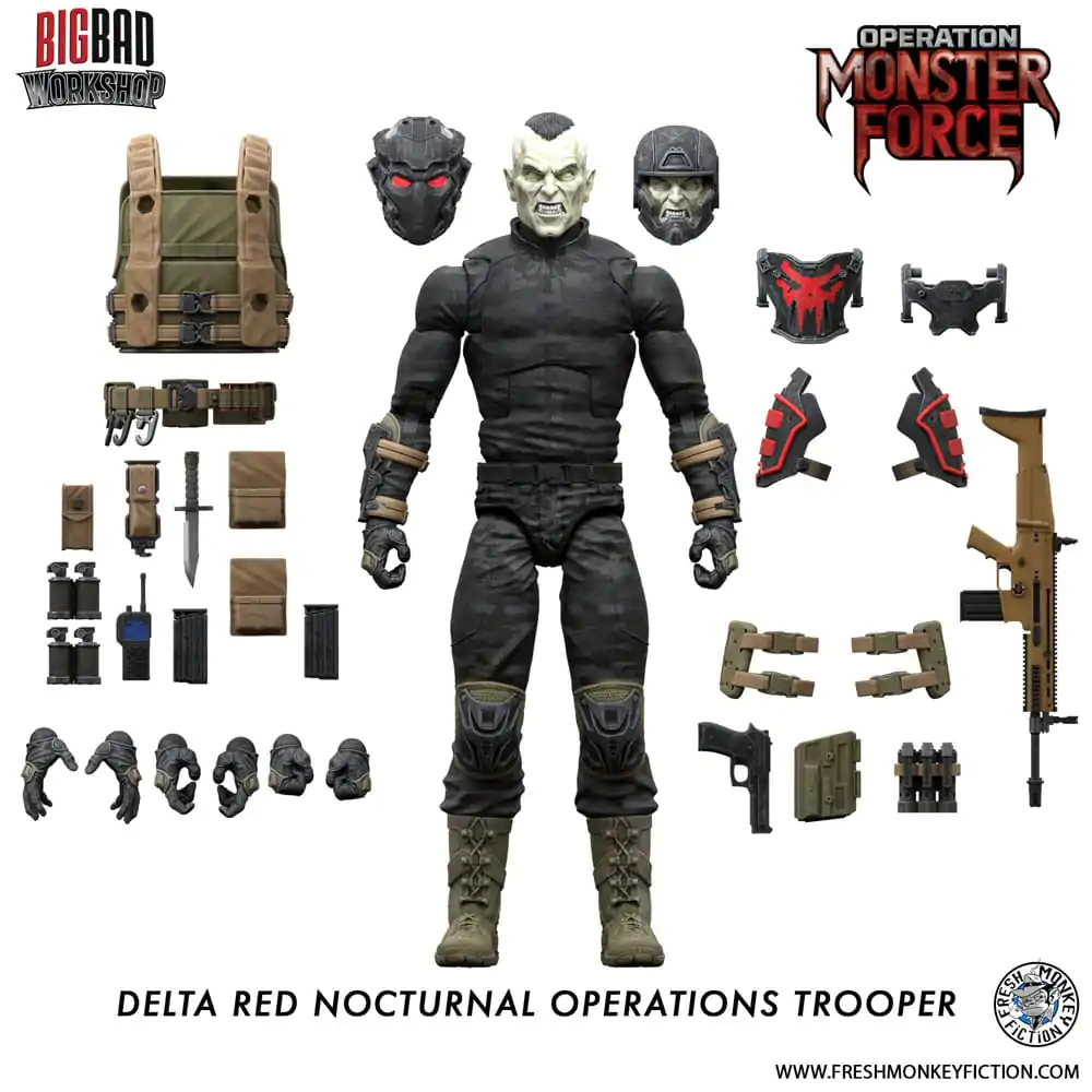 Operation: Monster Force 1/12 Delta Red Nocturnal Operations Trooper akciófigura 15 cm termékfotó