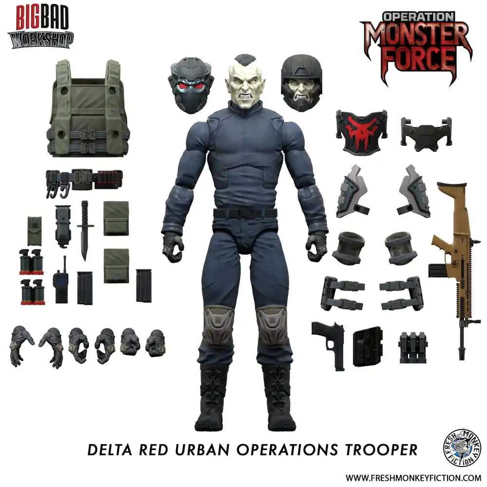 Operation: Monster Force 1/12 Delta Red Urban Operations Trooper akciófigura 15 cm termékfotó