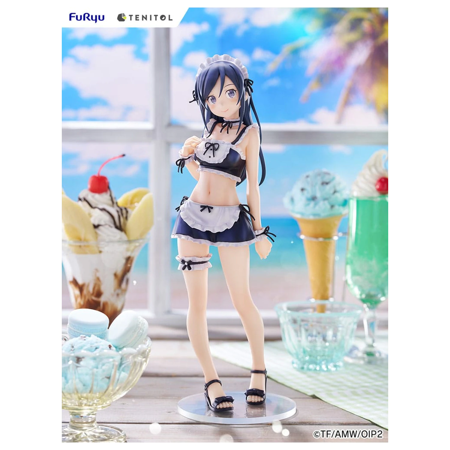 Ore no Imouto ga Konna ni Kawaii Wake ga Nai. Tenitol Tall Aragaki Ayase swimsuits maid Ver. PVC szobor figura 30 cm  termékfotó
