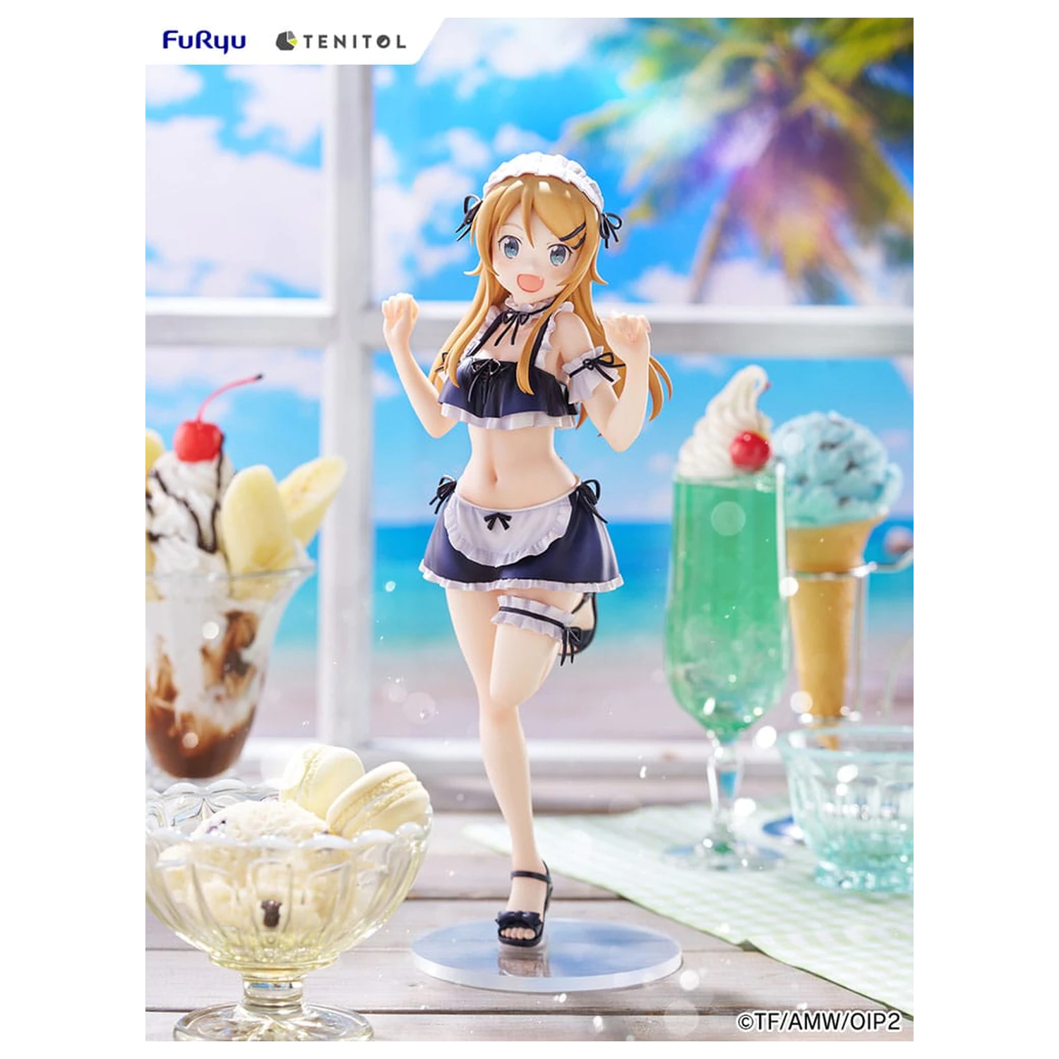 Ore no Imouto ga Konna ni Kawaii Wake ga Nai. Tenitol Tall Kousaka Kirino swimsuits maid Ver. PVC szobor figura 30 cm  termékfotó
