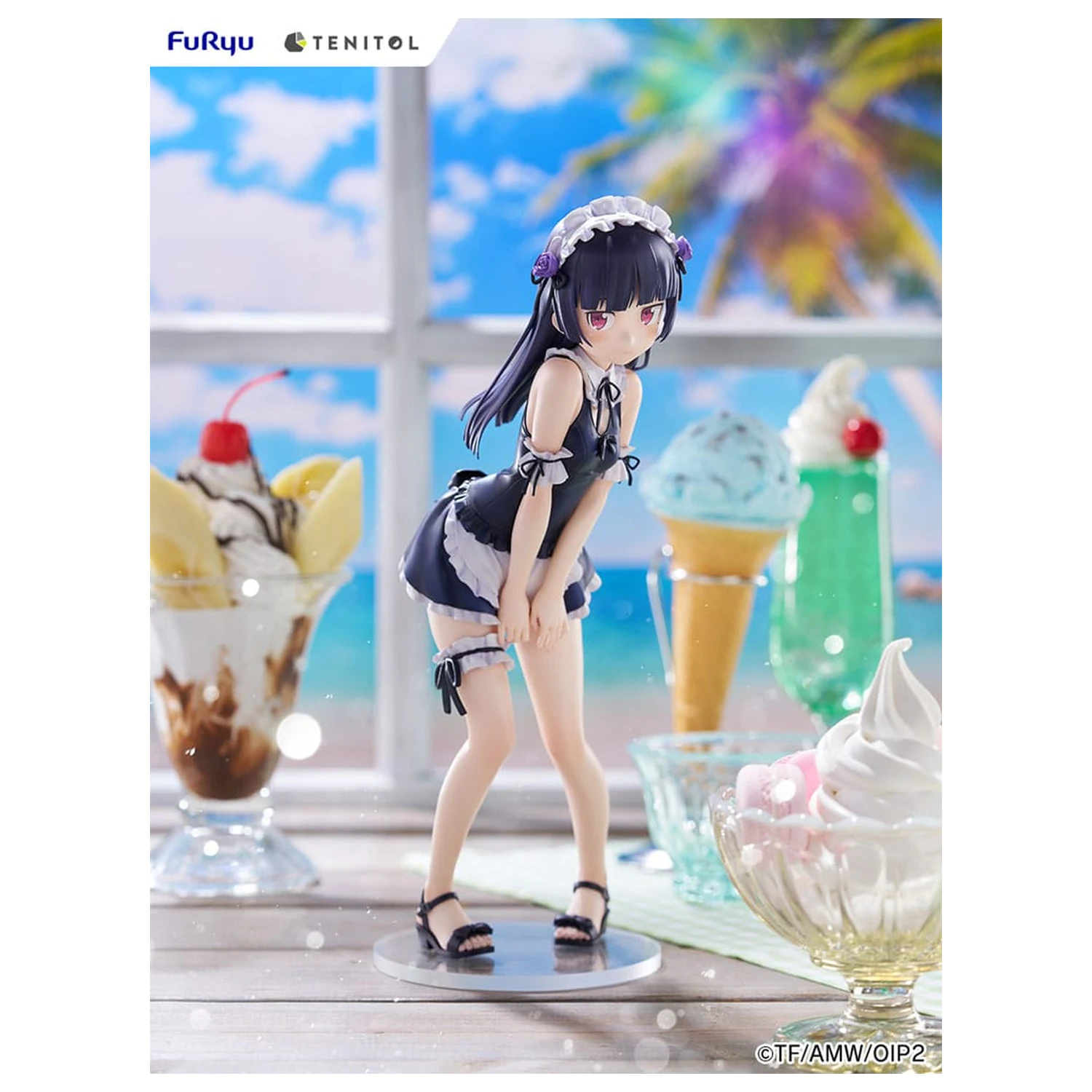 Ore no Imouto ga Konna ni Kawaii Wake ga Nai. Tenitol Tall Kuroneko swimsuits maid Ver. PVC szobor figura 27 cm  termékfotó