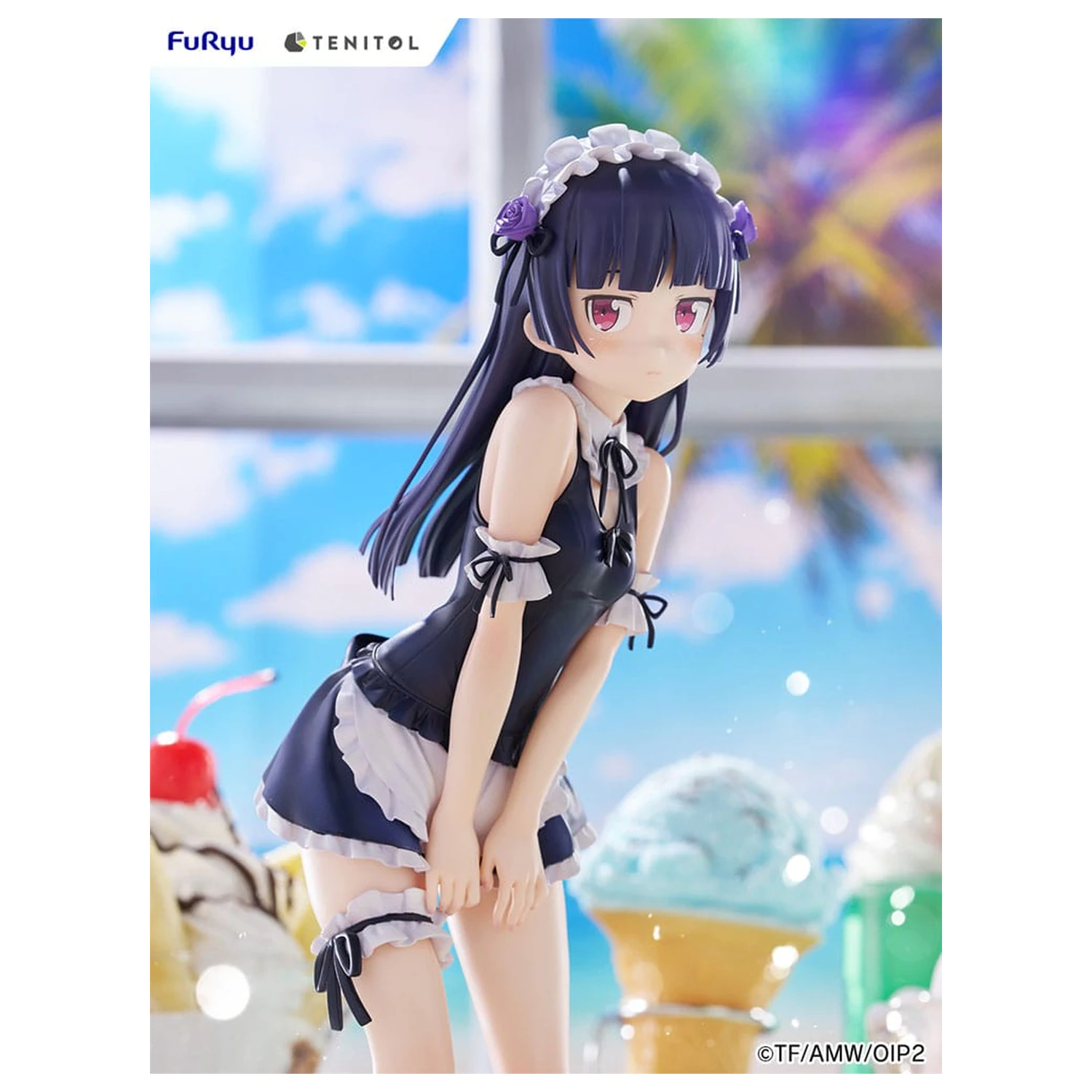 Ore no Imouto ga Konna ni Kawaii Wake ga Nai. Tenitol Tall Kuroneko swimsuits maid Ver. PVC szobor figura 27 cm  termékfotó