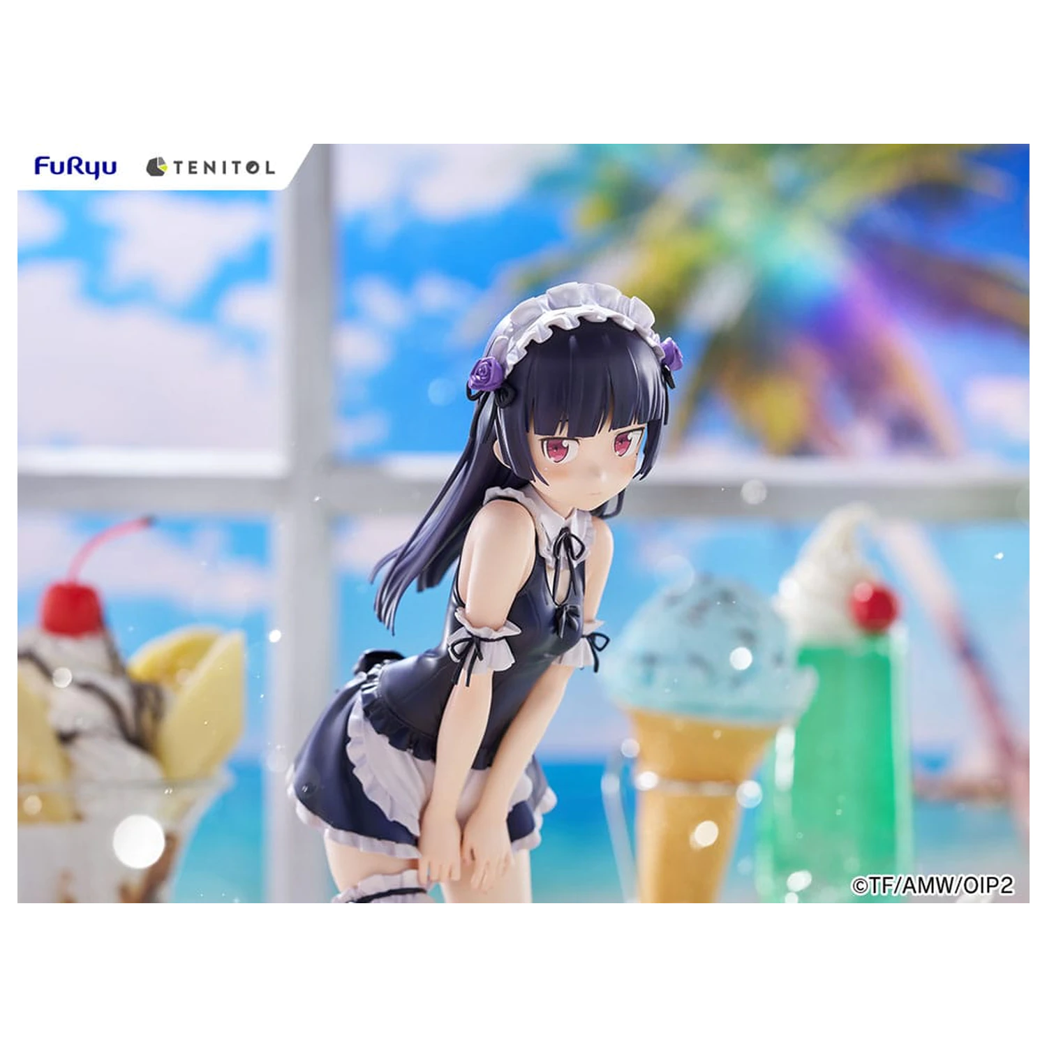 Ore no Imouto ga Konna ni Kawaii Wake ga Nai. Tenitol Tall Kuroneko swimsuits maid Ver. PVC szobor figura 27 cm  termékfotó