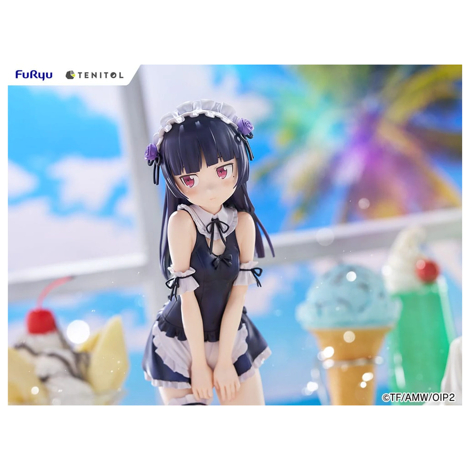 Ore no Imouto ga Konna ni Kawaii Wake ga Nai. Tenitol Tall Kuroneko swimsuits maid Ver. PVC szobor figura 27 cm  termékfotó