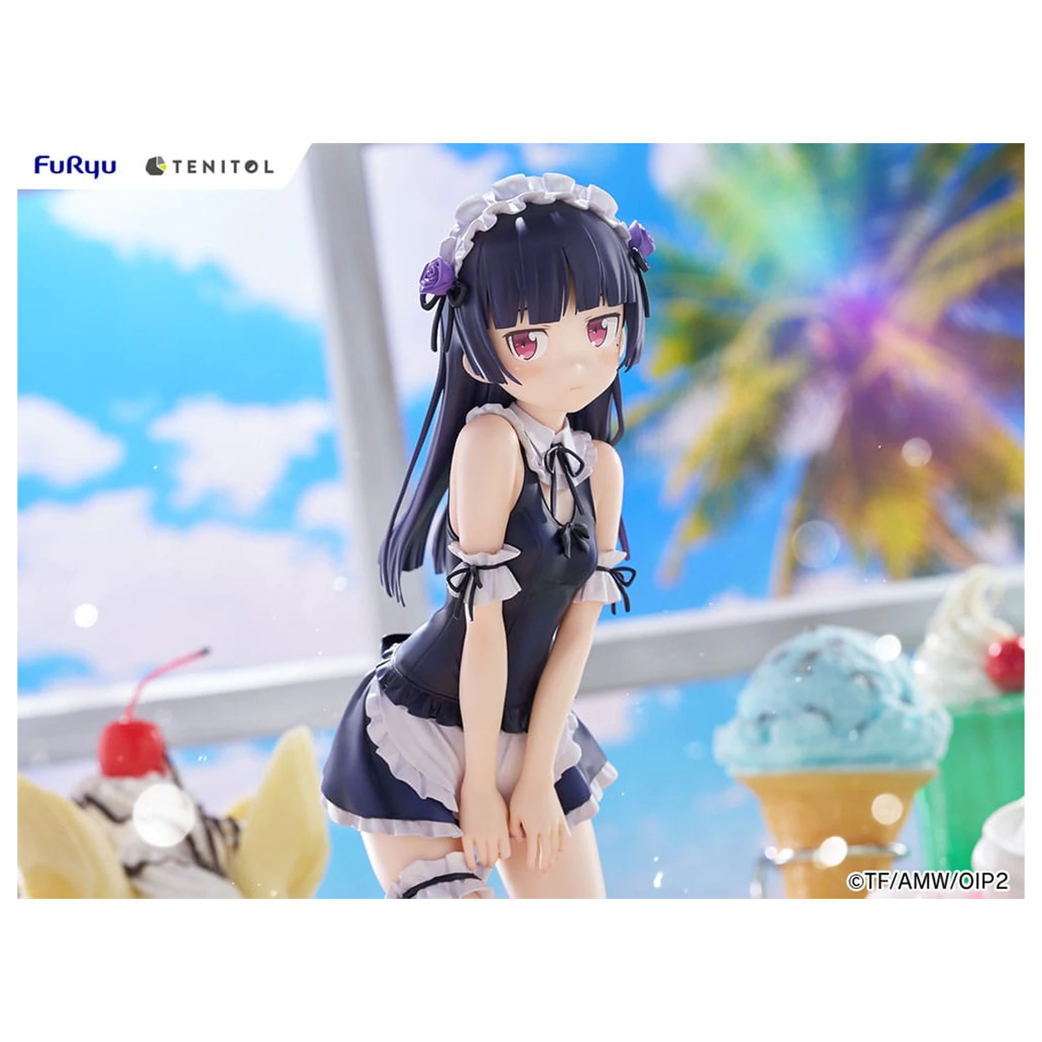 Ore no Imouto ga Konna ni Kawaii Wake ga Nai. Tenitol Tall Kuroneko swimsuits maid Ver. PVC szobor figura 27 cm  termékfotó