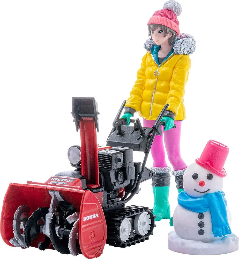 Original Character 1/20 PLAMAX MF-62 minimum factory Minori with Honda Small Snow Plow HSS1170n (JX) Műanyag modell készlet 9 cm termékfotó
