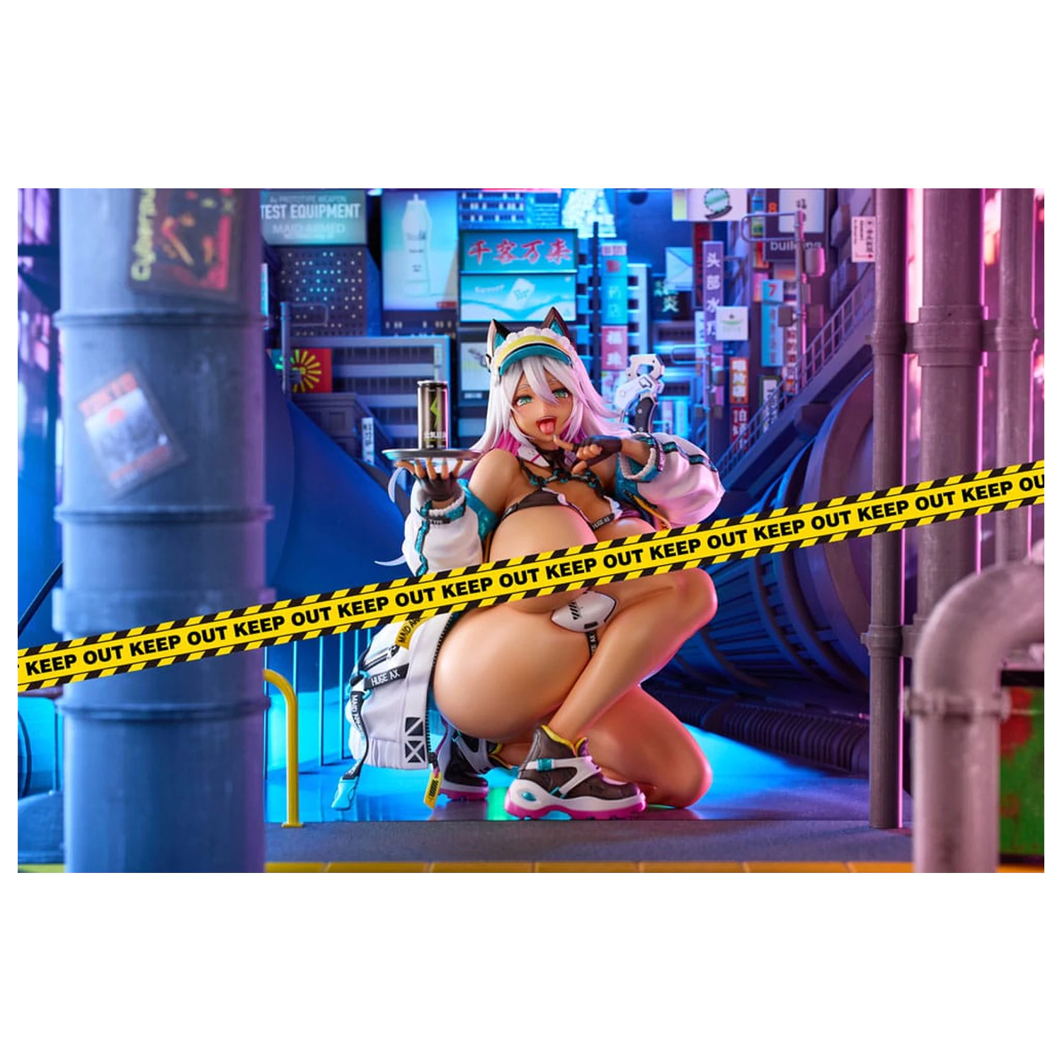 Original Character 1/4 Meido-Busou: Ax Street ver. Pixel Philia Edition szobor figura 37 cm    termékfotó