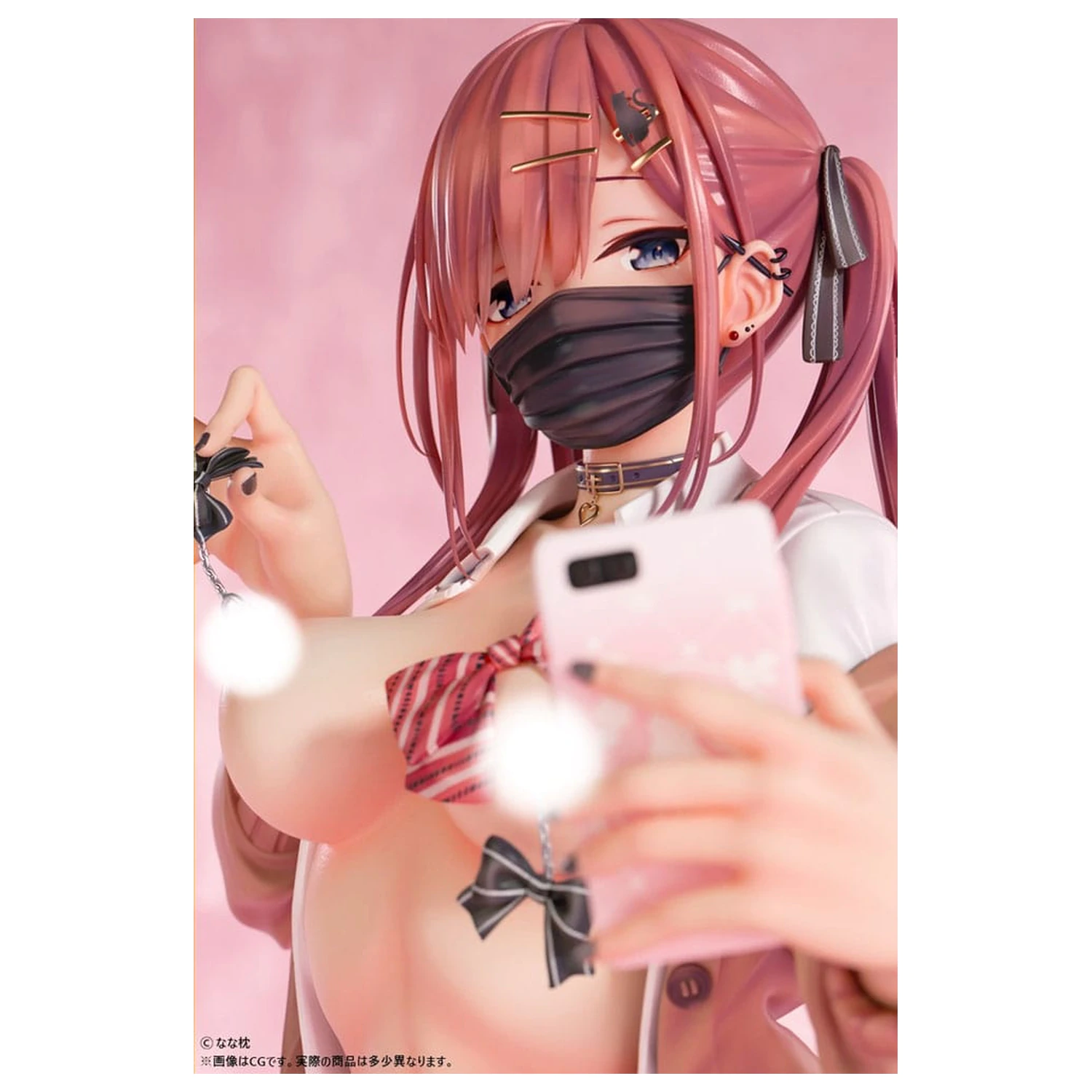 Original Character 1/5 Red-Haired Gyaru-Chan Mask Ver. Illustration by Nanamakura szobor figura 29 cm termékfotó