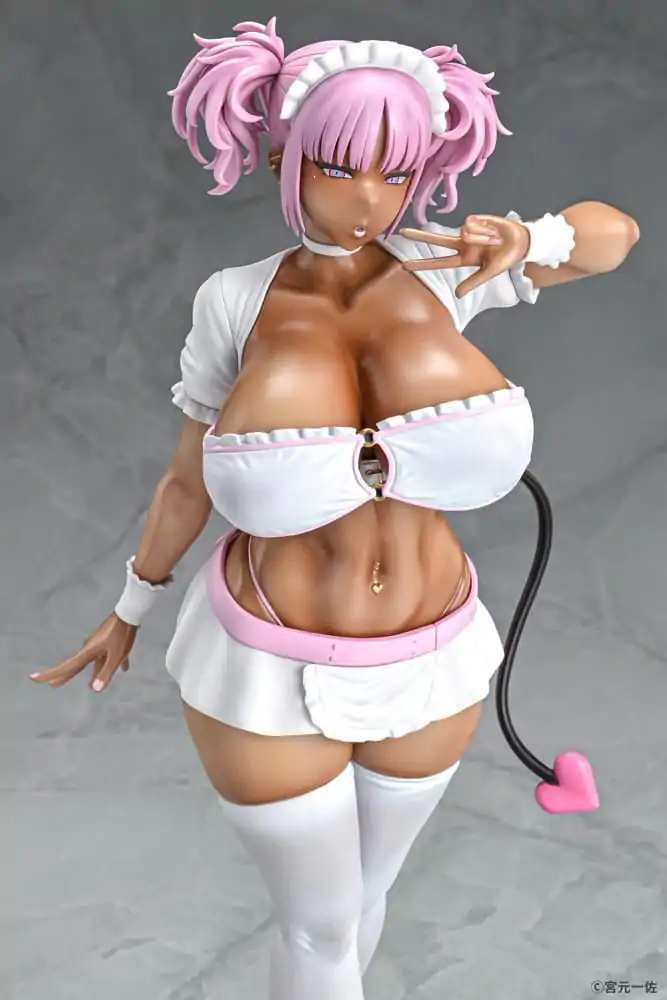 Original Character 1/6 Black Gal Maid Succubus Cocoa Pink Ver. szobor figura 30 cm termékfotó