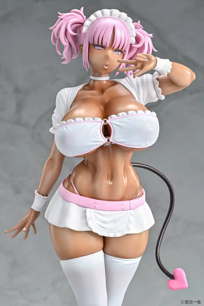 Original Character 1/6 Black Gal Maid Succubus Cocoa Pink Ver. szobor figura 30 cm termékfotó