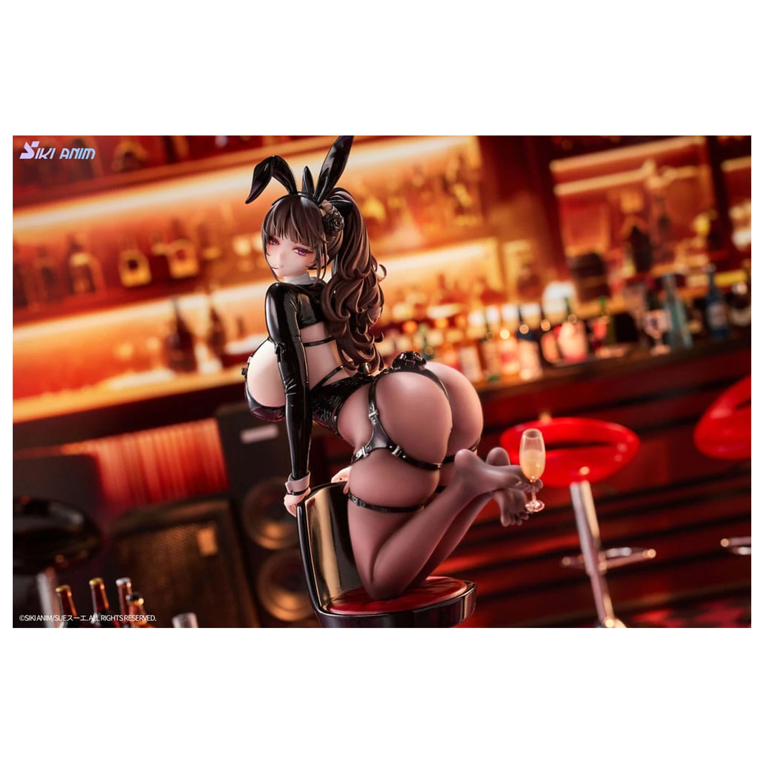Original Character 1/6 Champagne and Bunny Girl Rose Black Stocking Ver. PVC szobor figura 31 cm  termékfotó