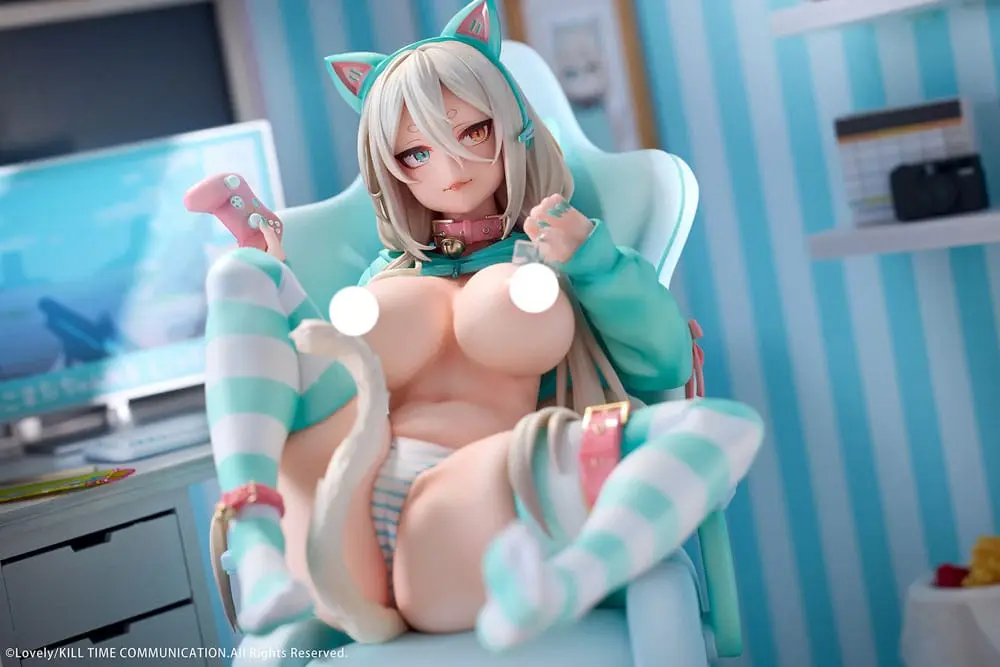 Original Character 1/6 Nekomata Gamer Shiro PVC szobor figura 25 cm termékfotó