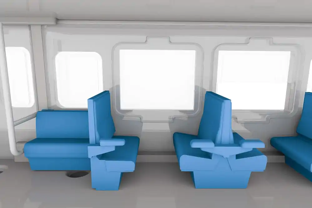 Original Character 1/80 1/80 Semi-cross seat interior Set A (blue) Műanyag modell készlet 4 cm termékfotó