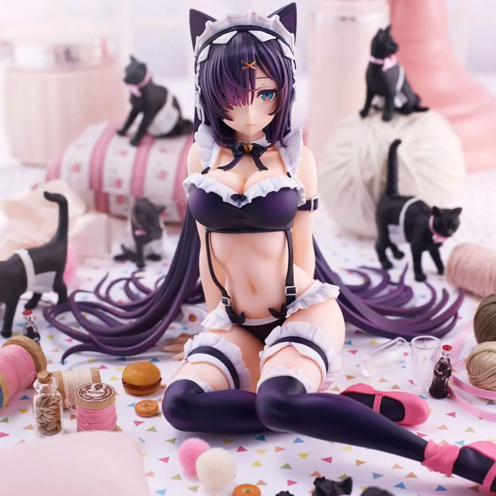 Original Character Cat Maid PVC szobor figura 15 cm termékfotó