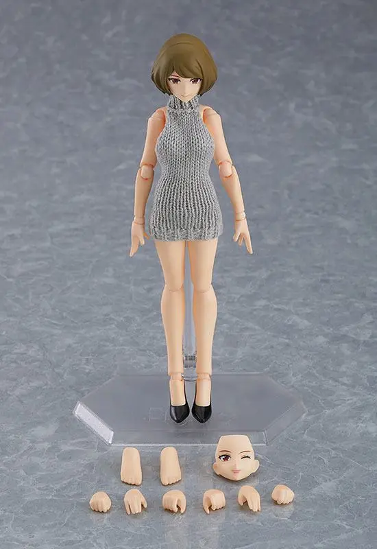 Original Character Figma akciófigura Female Body Chiaki with Backless Sweater Outfit 13 cm termékfotó