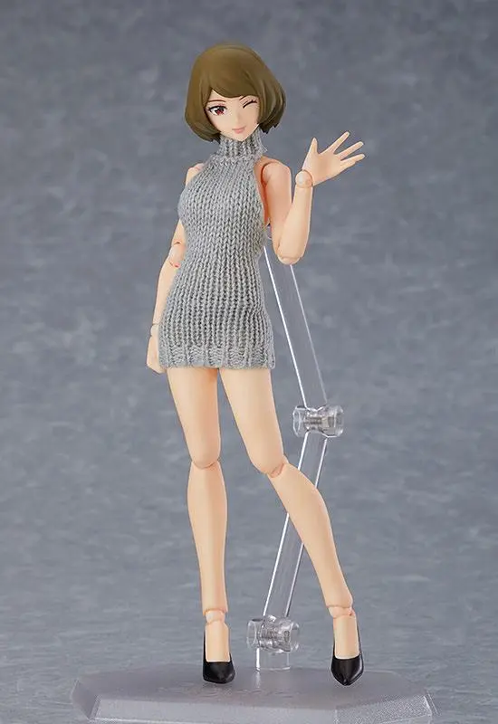 Original Character Figma akciófigura Female Body Chiaki with Backless Sweater Outfit 13 cm termékfotó